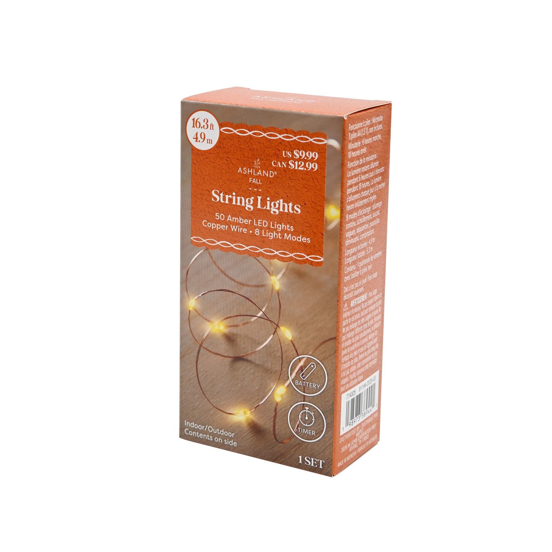 slide 3 of 4, 50ct. Amber Led String Lights By Ashland, 50 ct