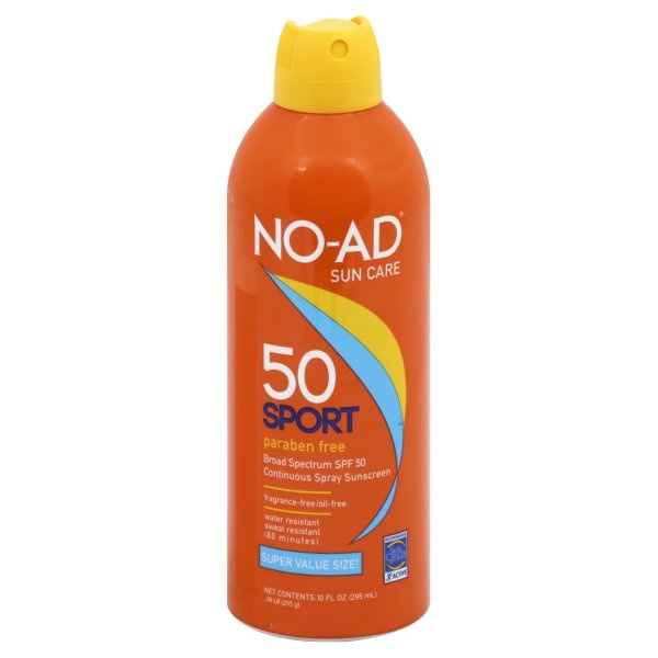 slide 1 of 1, NO-AD Sunscreen Spray SPF 50, 10 oz