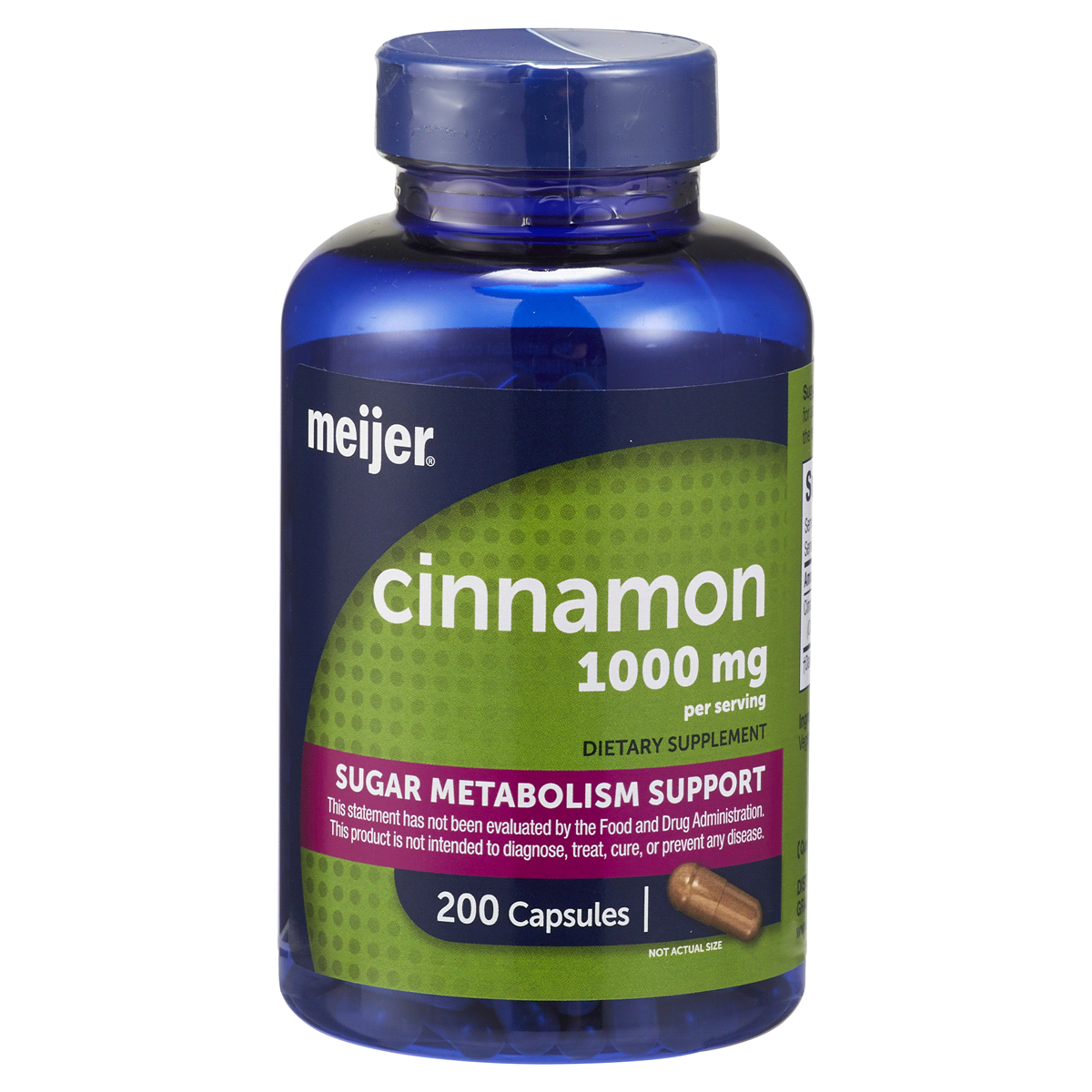 slide 1 of 1, Meijer Cinnamon Capsule, 1000mg, 200 ct