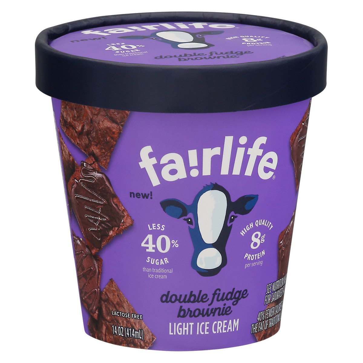 slide 2 of 9, fairlife Light Double Fudge Brownie Ice Cream 14 oz, 14 oz