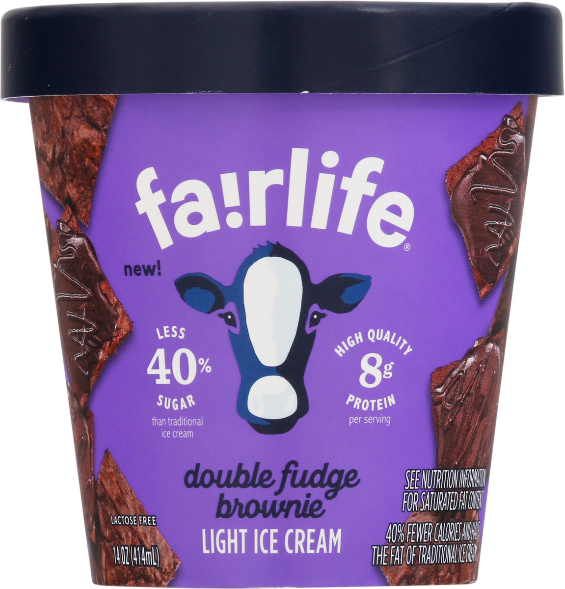 slide 6 of 9, fairlife Light Double Fudge Brownie Ice Cream 14 oz, 14 oz
