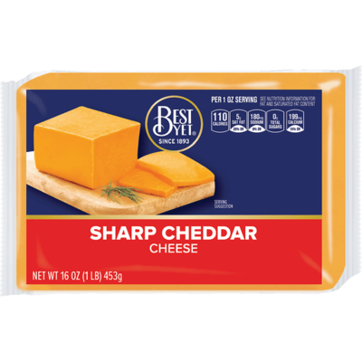 slide 1 of 1, Best Yet Sharp Cheddar Chunk Cheese, 16 oz