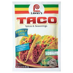 Lawry's Family Size Original Taco Seasoning Mix, 2 oz