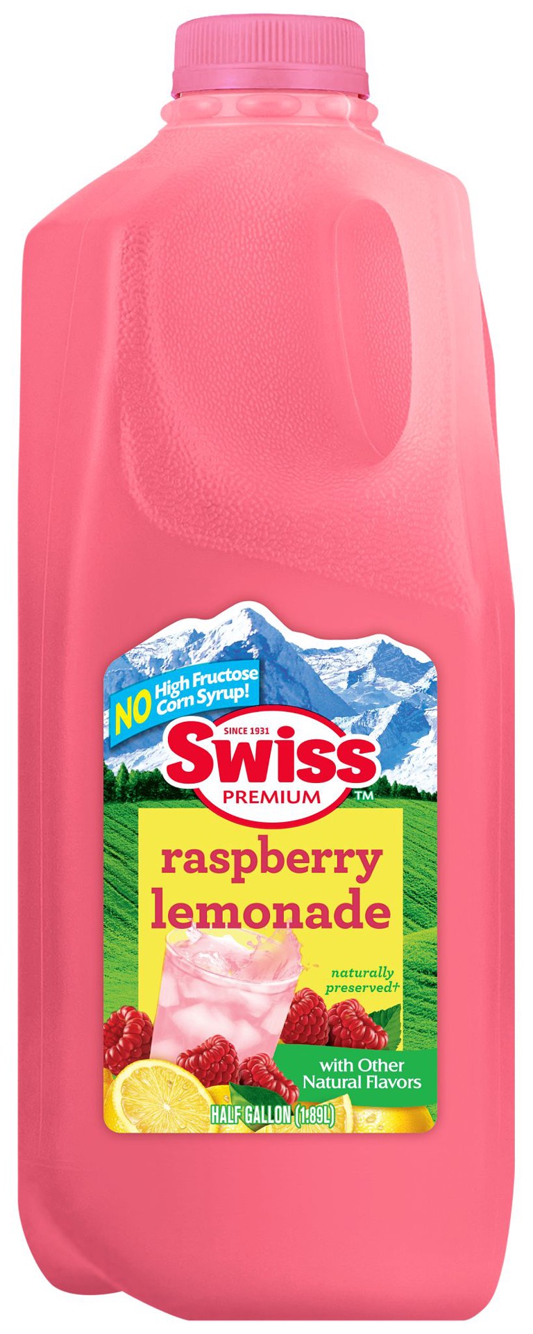 slide 1 of 4, Swiss Premium Raspberry Lemonade - Half Gallon Plastic Jug - 1/2 gal, 2 qt