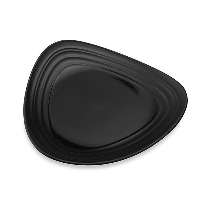 slide 1 of 1, Mikasa Swirl Triangle Salad Plate - Black, 1 ct