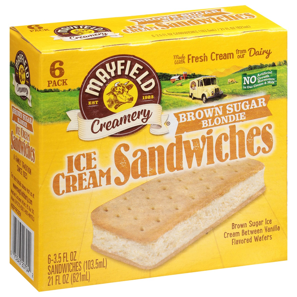 slide 8 of 9, Mayfield Creamery Brown Sugar Blondie Ice Cream Sandwiches 6 ea, 6 ct