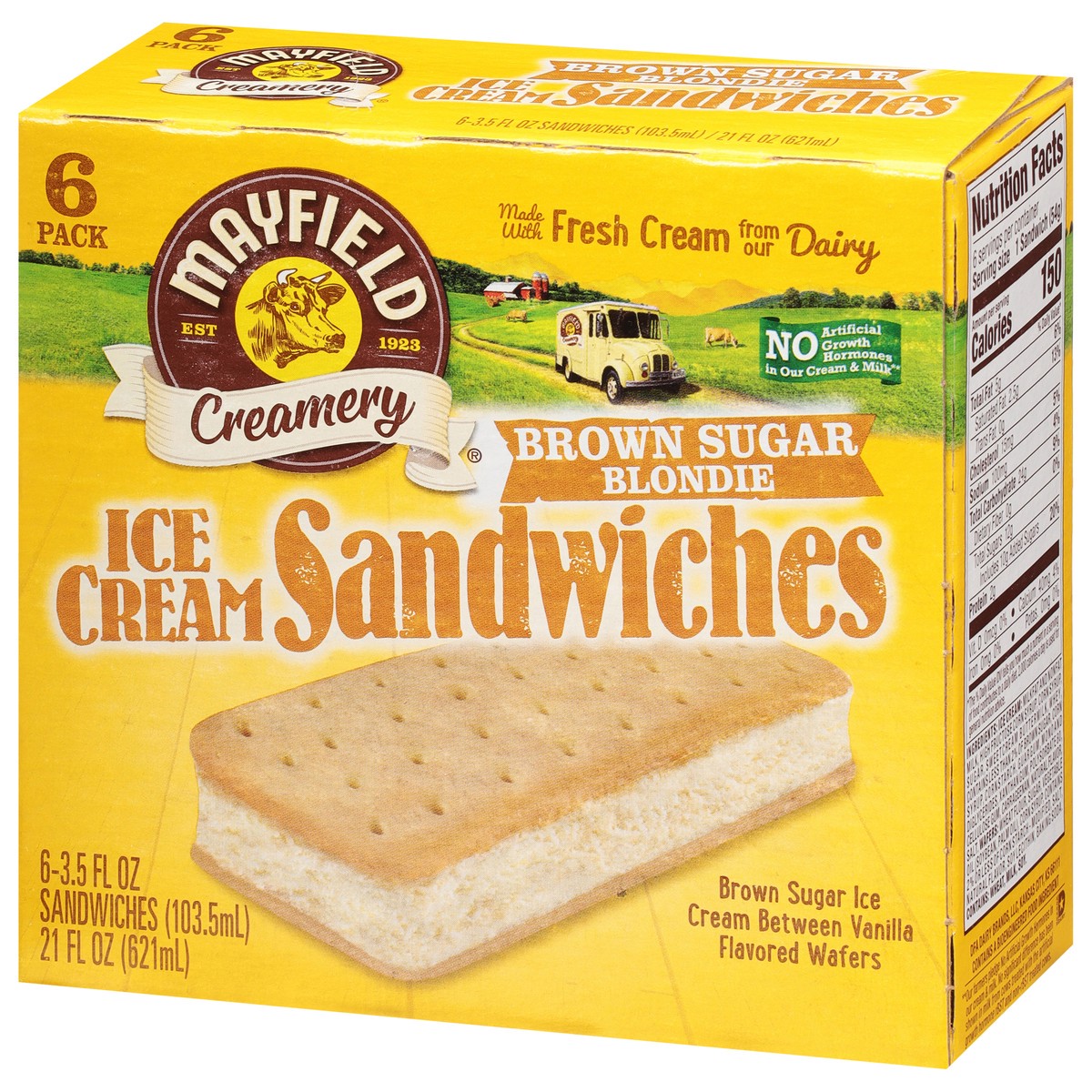 slide 9 of 9, Mayfield Creamery Brown Sugar Blondie Ice Cream Sandwiches 6 ea, 6 ct