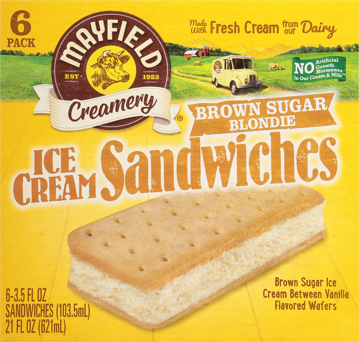 slide 6 of 9, Mayfield Creamery Brown Sugar Blondie Ice Cream Sandwiches 6 ea, 6 ct