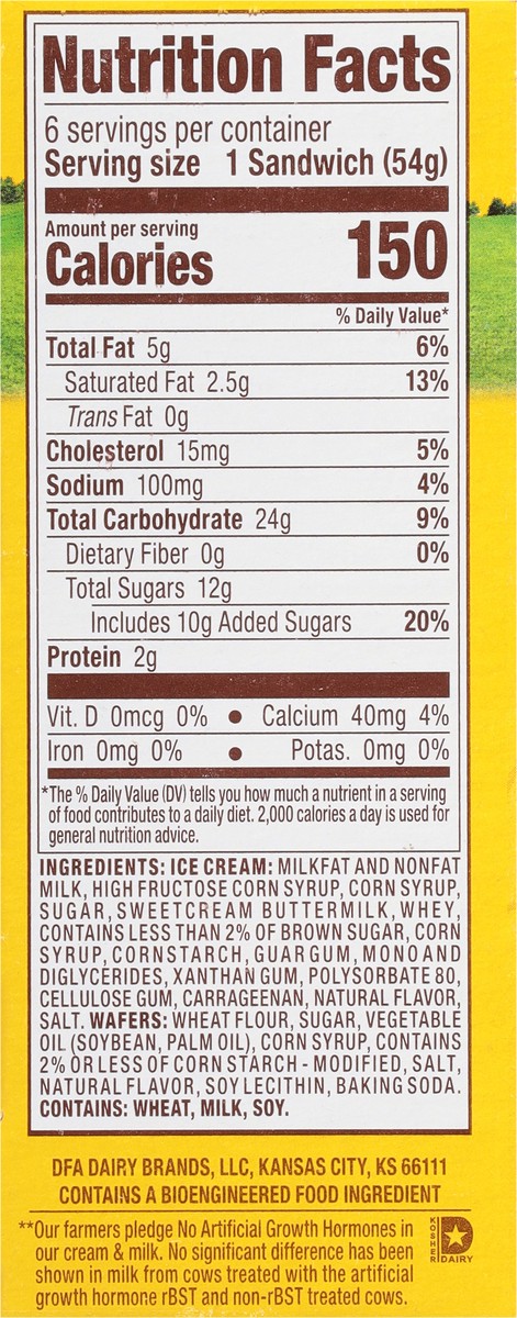 slide 3 of 9, Mayfield Creamery Brown Sugar Blondie Ice Cream Sandwiches 6 ea, 6 ct