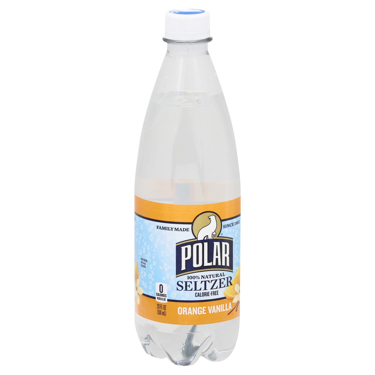 slide 2 of 13, Polar 100% Natural Orange Vanilla Seltzer - 20 oz, 20 oz