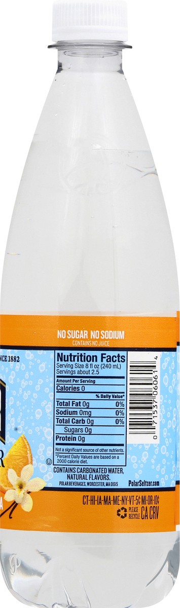 slide 12 of 13, Polar 100% Natural Orange Vanilla Seltzer - 20 oz, 20 oz