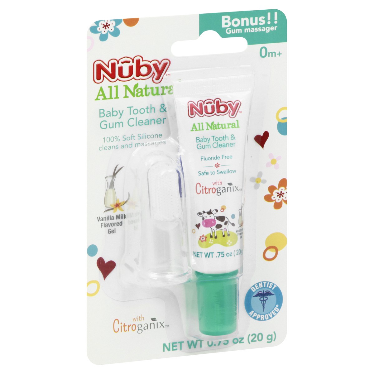slide 6 of 9, Nuby Vanilla Milk Flavored Baby Tooth & Gum Cleaner Gel 0.75 oz, 0.75 oz