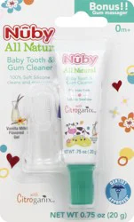 Nuby Vanilla Milk Flavored Baby Tooth & Gum Cleaner Gel 0.75 oz