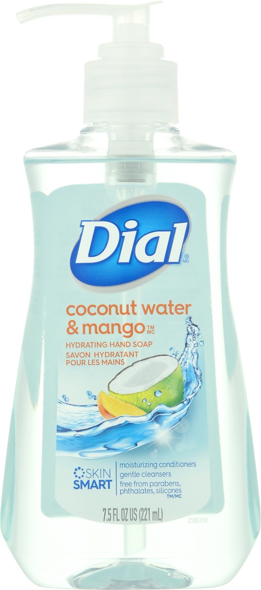 slide 8 of 9, Dial Coconut Water & Mango Hand Soap, 7.5 fl oz