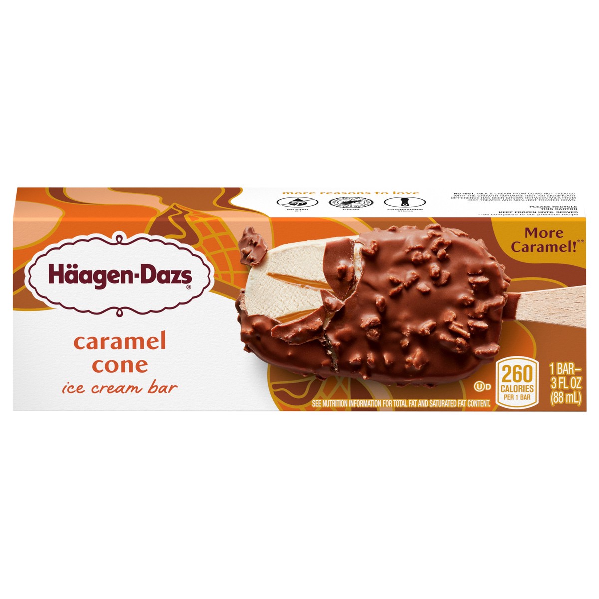 slide 1 of 2, Häagen-Dazs Caramel Cone Ice Cream Bar 1 ea, 1 ct