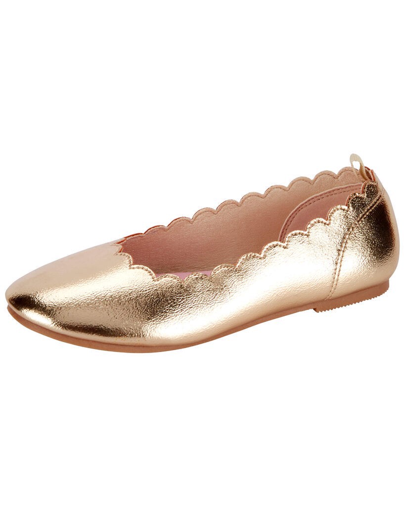 slide 2 of 6, Carter's Kid Ballet Flats Gold 2Y, 1 ct