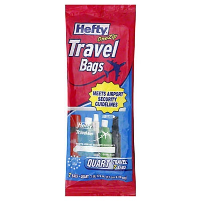 slide 1 of 1, Hefty Quart Travel Bags, 7 ct