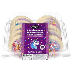 First Street Unicorn Frosted Cookies