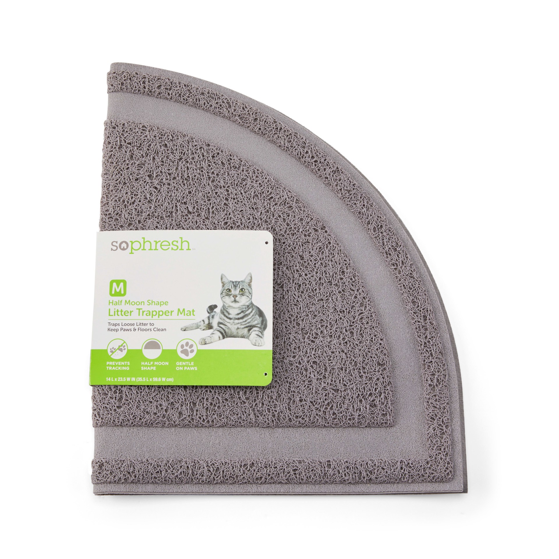 slide 1 of 1, So Phresh Half Moon Shape Cat Litter Trapper Mat, 1 ct