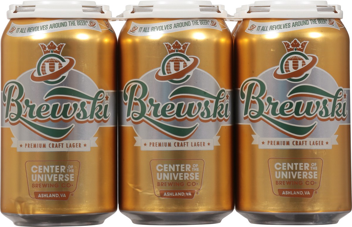 slide 11 of 12, Center of the Universe Brewing Co. Premium Craft Lager Brewski 6 - 12 fl oz Cans, 6 ct