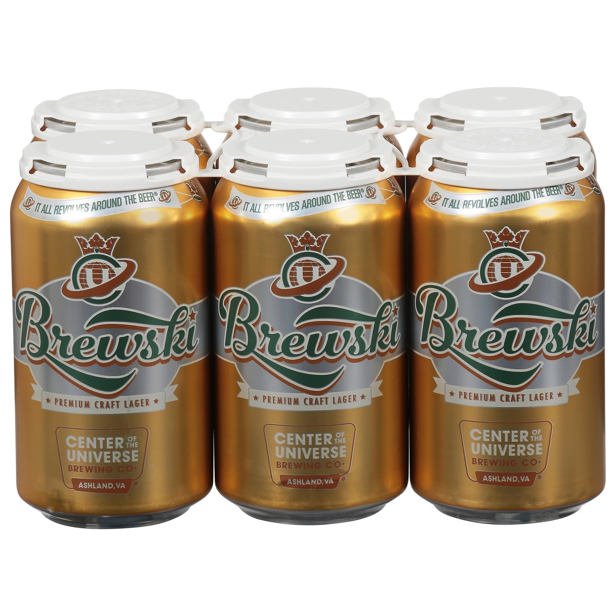 slide 7 of 12, Center of the Universe Brewing Co. Premium Craft Lager Brewski 6 - 12 fl oz Cans, 6 ct