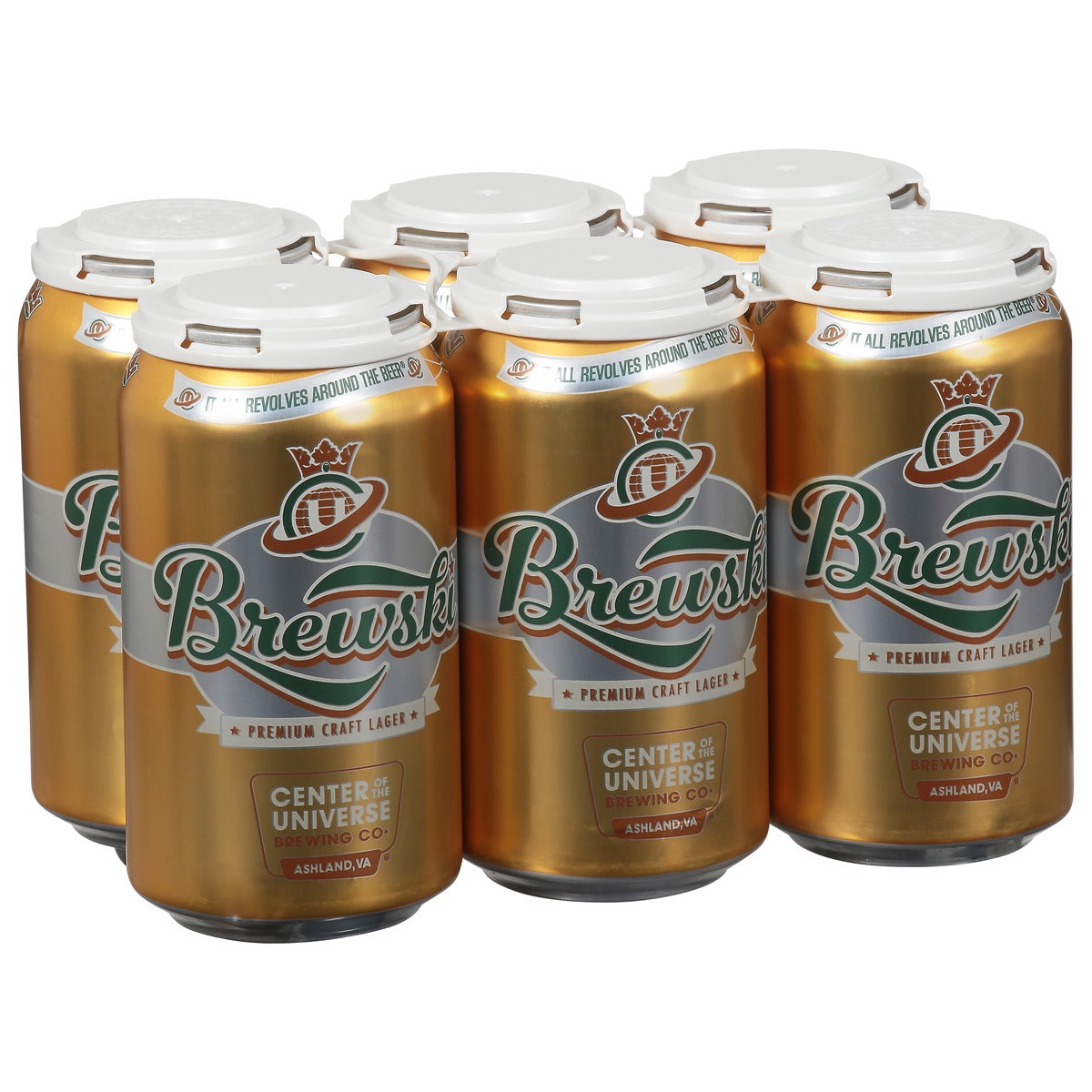 slide 10 of 12, Center of the Universe Brewing Co. Premium Craft Lager Brewski 6 - 12 fl oz Cans, 6 ct
