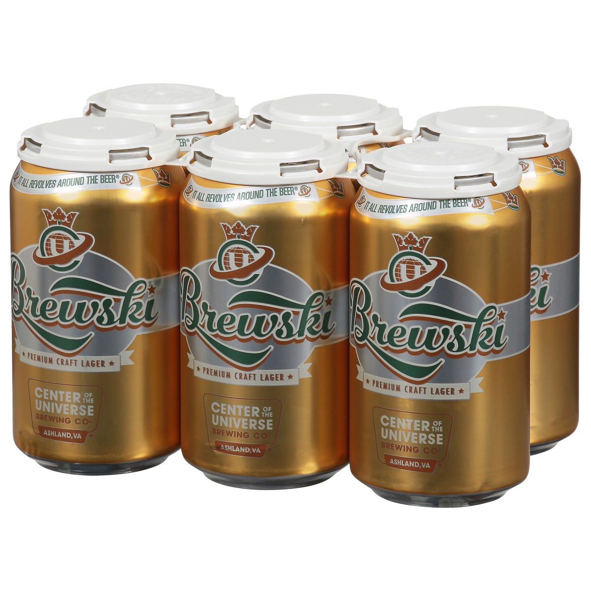 slide 8 of 12, Center of the Universe Brewing Co. Premium Craft Lager Brewski 6 - 12 fl oz Cans, 6 ct