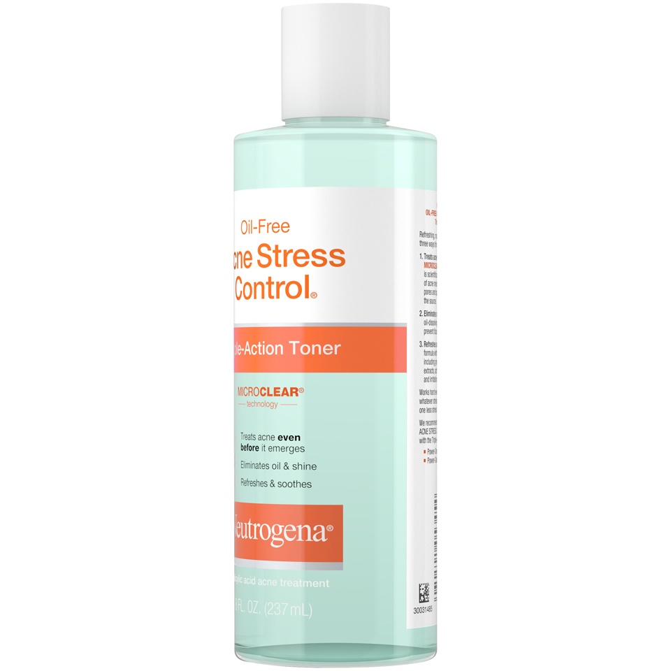 slide 3 of 6, Neutrogena Oil-Free Acne Stress Control Triple-Action Toner, 8 fl oz