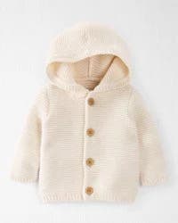 Littleplanet Baby Organic Cotton Signature Stitch Cardigan - Sweet Cream - 9M