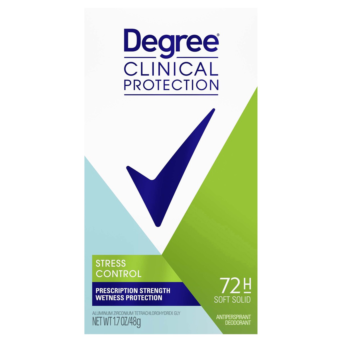 slide 1 of 1, Degree Clinical Protection Stress Control Motion Sense Anti-Perspirant, 1.7 oz