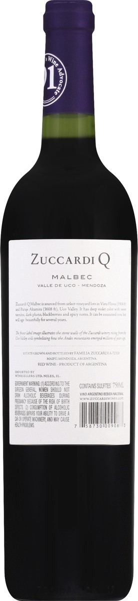 slide 8 of 9, Zuccardi Malbec 750 ml, 750 ml