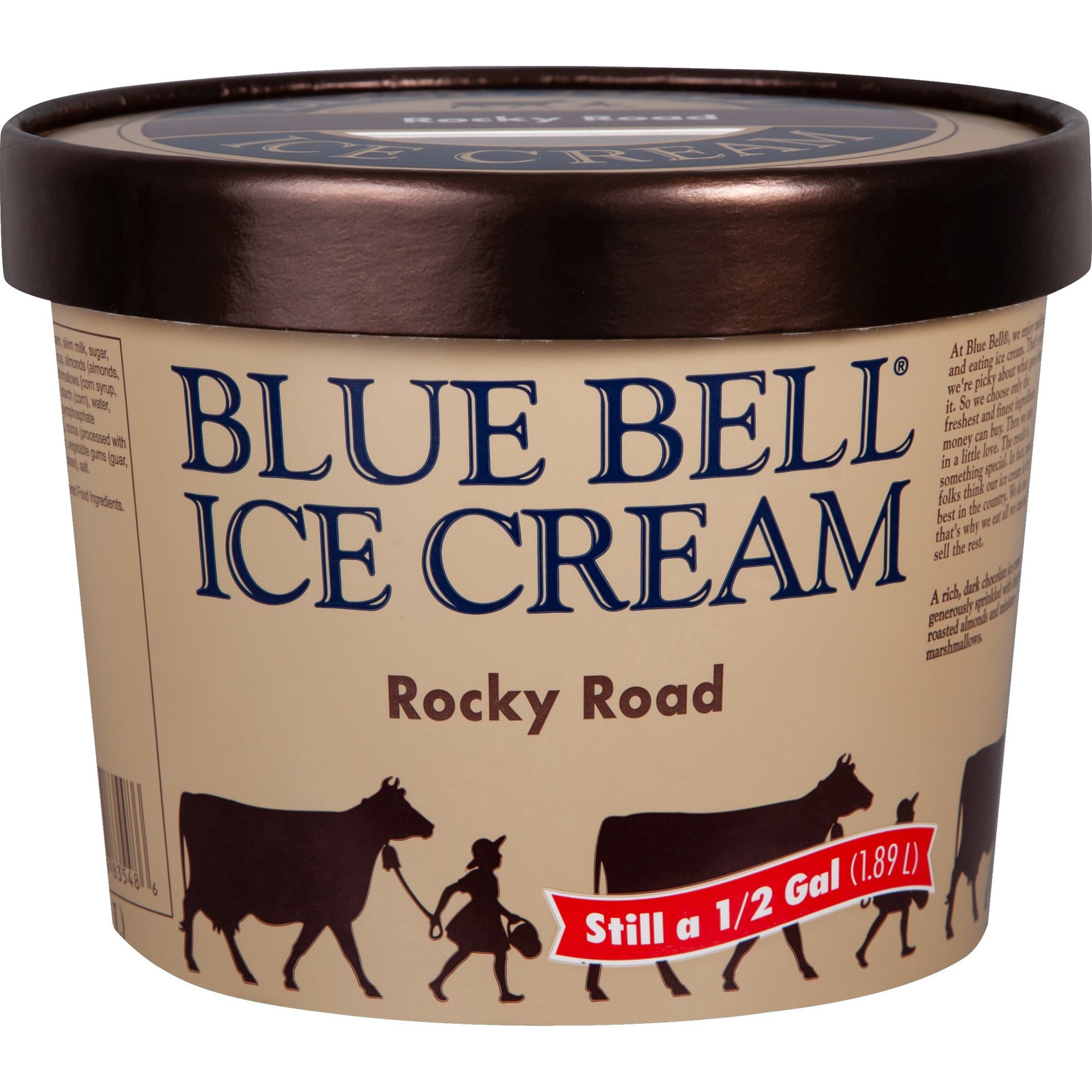 slide 1 of 1, Blue Bell Rocky Road Ice Cream, 1/2 gal