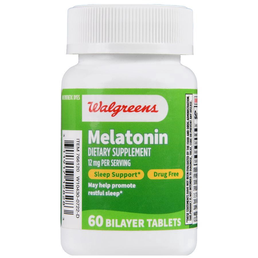 slide 4 of 5, Walgreens Melatonin 12mg, 60 ct