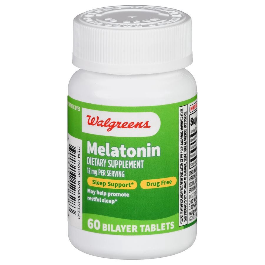 slide 1 of 5, Walgreens Melatonin 12mg, 60 ct