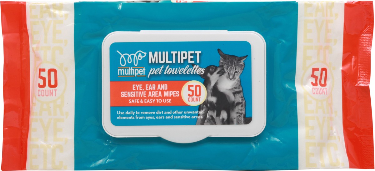 slide 1 of 9, MultiPet Pet Towelettes 50 ea Bag, 1 ct