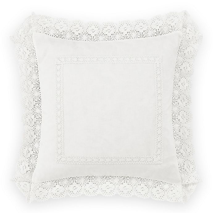 slide 1 of 1, Laura Ashley Annabella Square Throw Pillow - White, 18 in