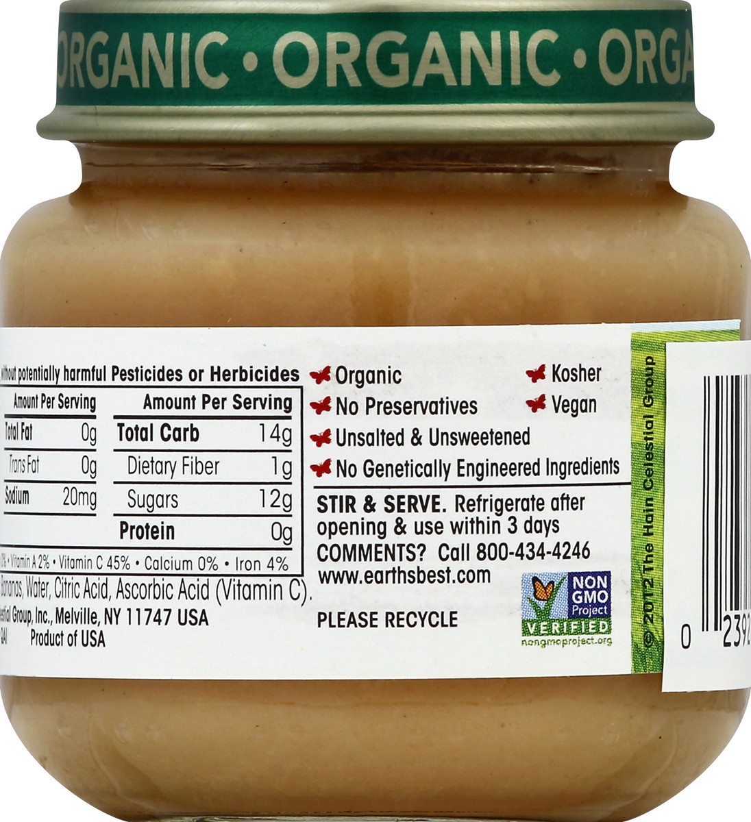 slide 6 of 6, Earth's Best Organic First Bananas Baby Food, 2.5 oz