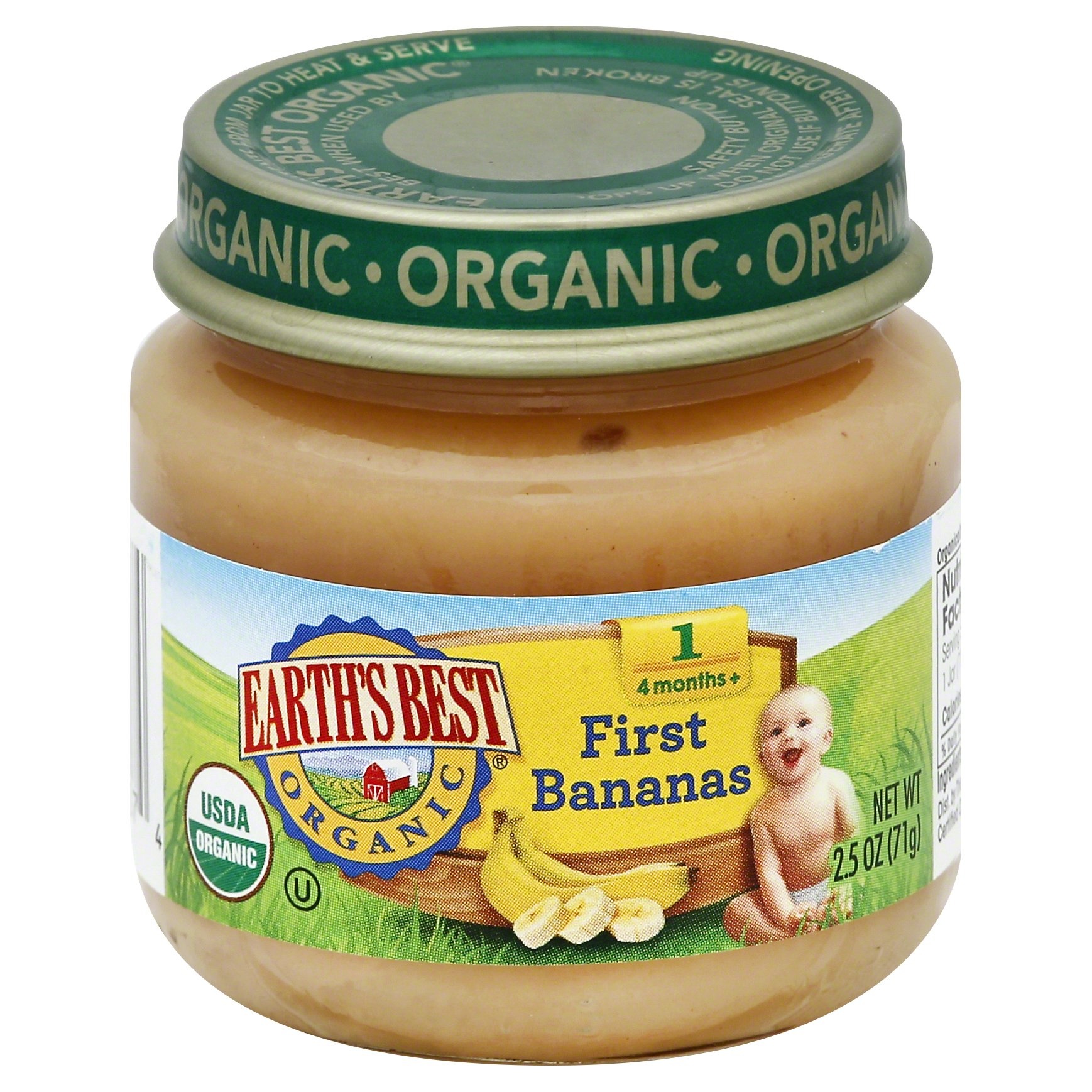 slide 1 of 6, Earth's Best Organic First Bananas Baby Food, 2.5 oz