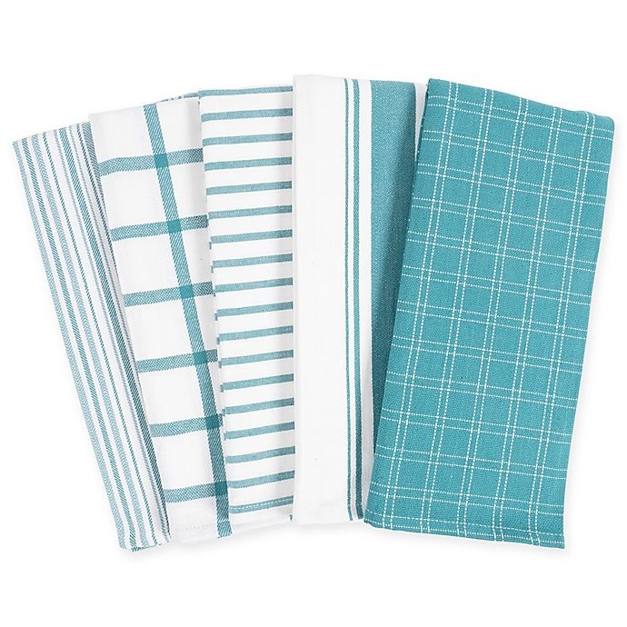 slide 1 of 1, KAF Home Kitchen Towels - Teal, 5 ct