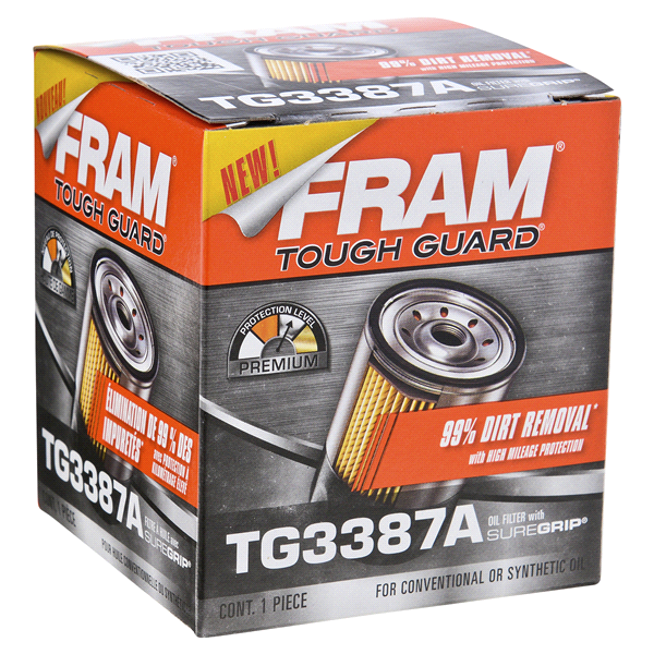 slide 1 of 1, Fram Tough Guard w/High Mileage Oil Filter, 1 ct