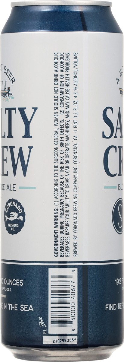 slide 7 of 9, Coronado Brewing Co. Coronado Brewing Co Salty Crew Blonde Ale Beer, 19 oz