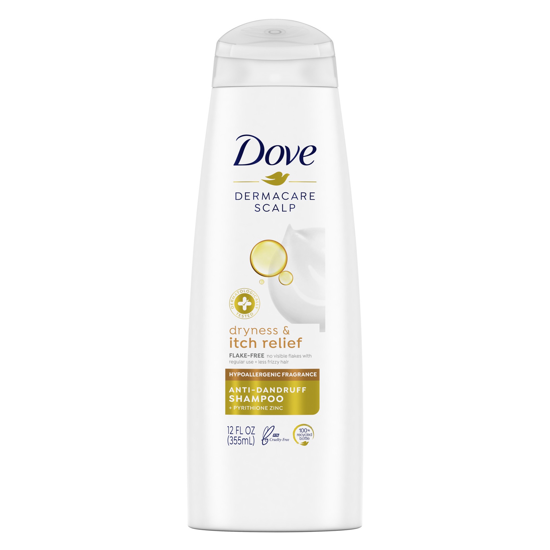 slide 1 of 6, Dove Derma Care Scalp Dryness Itch Relief Anti Dandruff Shampoo, 12 oz