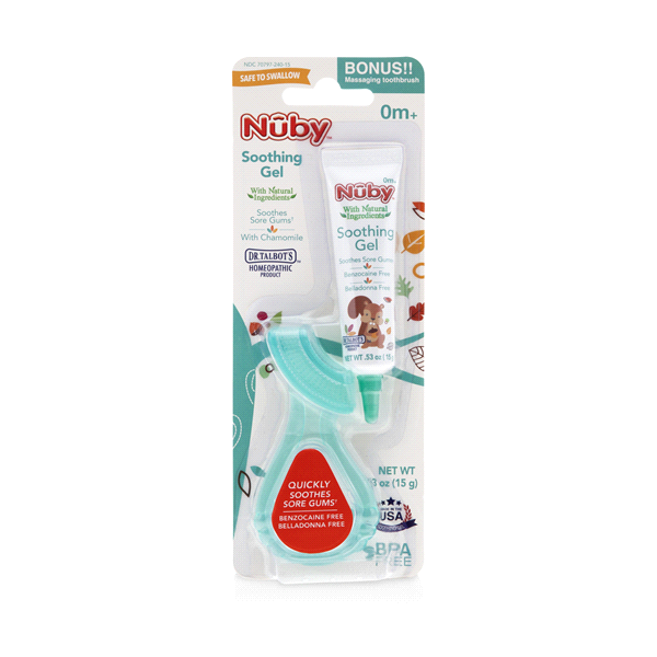 slide 1 of 1, Nuby Teething Gel With Teether, 1 ct