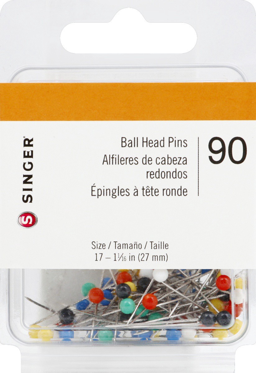 slide 4 of 7, Singer Ball Head Pins, 90 ct