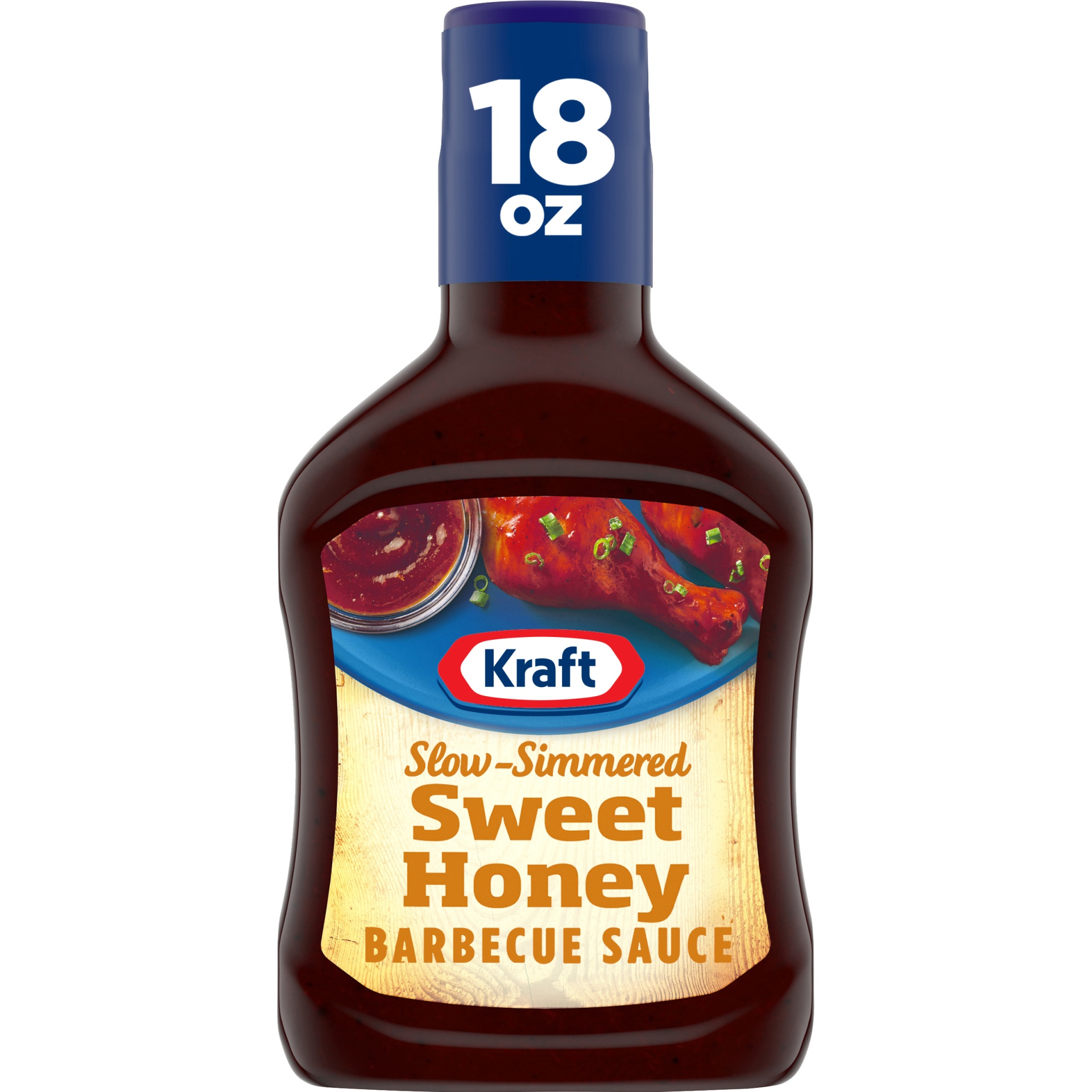 slide 1 of 5, Kraft Sweet Honey Slow-Simmered Barbecue Sauce Bottle, 18 oz
