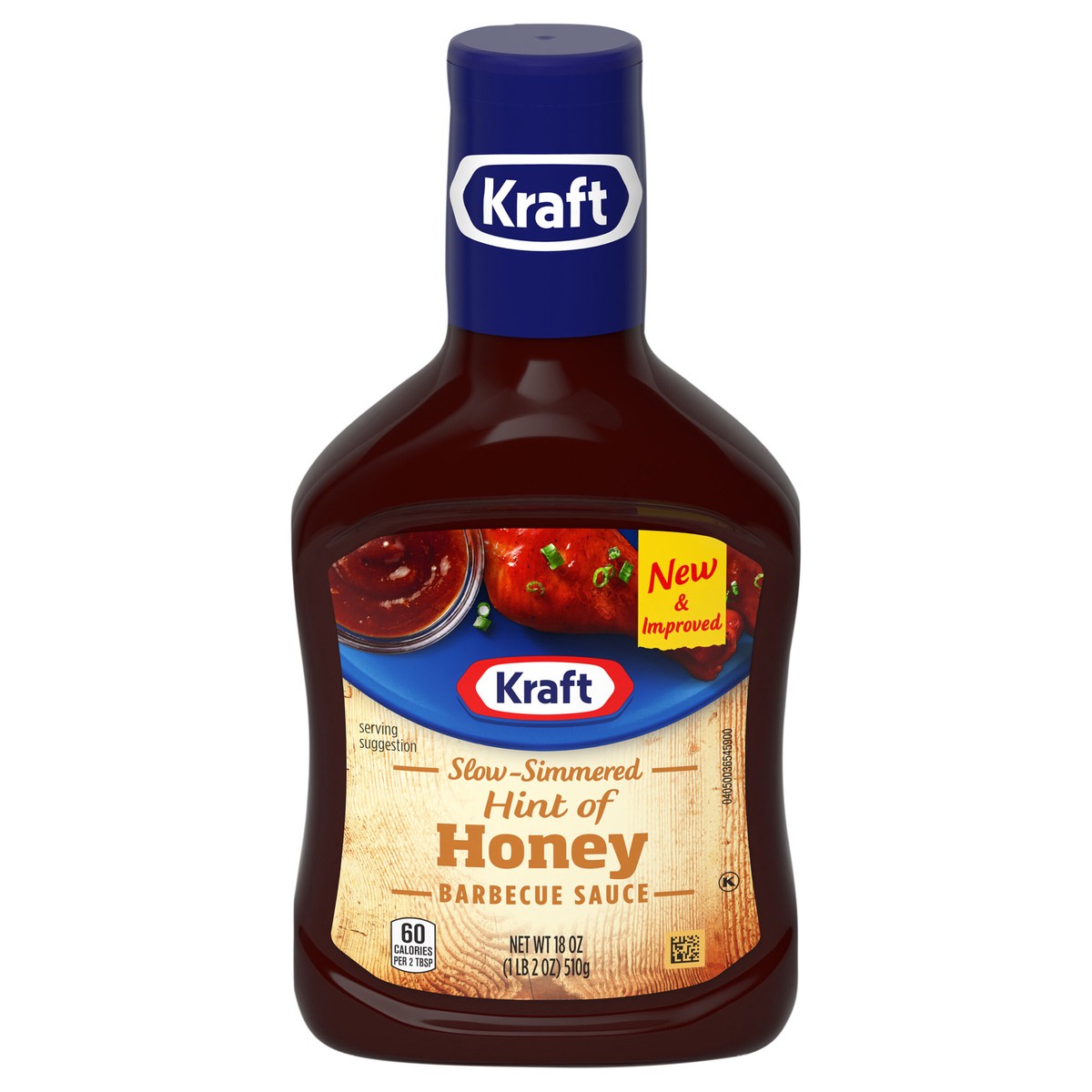 slide 1 of 9, Kraft Hint of Honey Slow-Simmered Barbecue BBQ Sauce, 18 oz Bottle, 18 oz