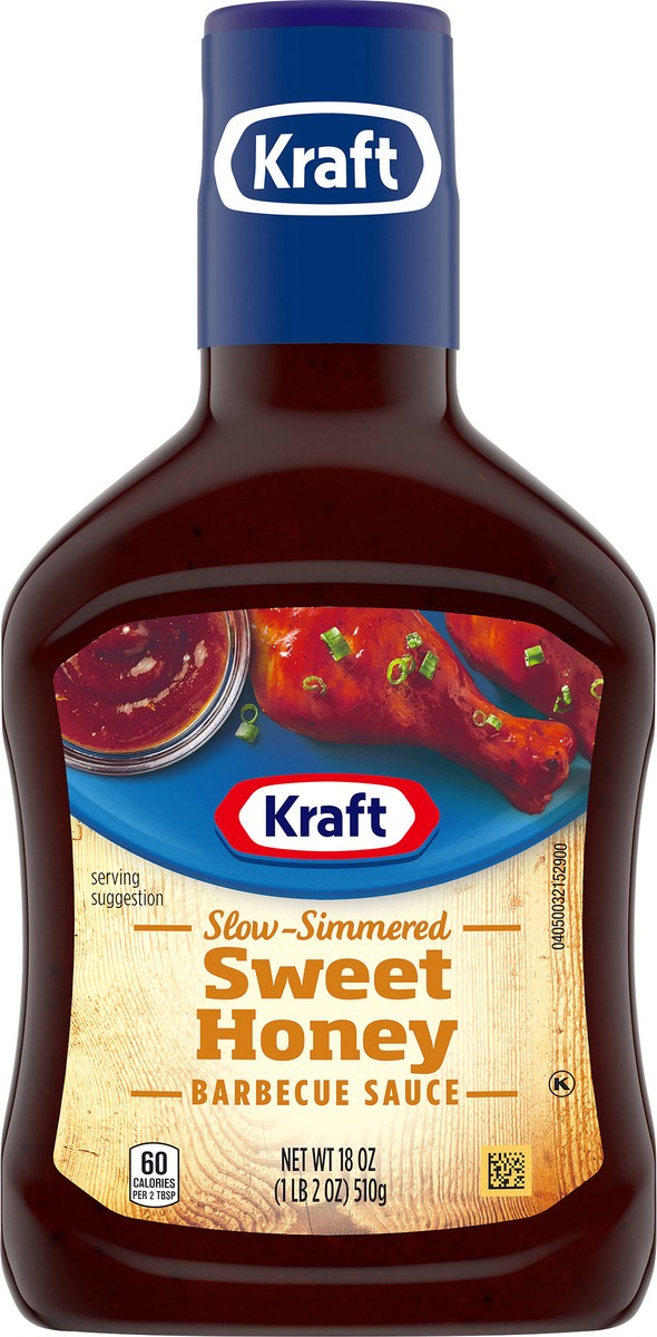 slide 6 of 9, Kraft Sweet Honey Slow-Simmered Barbecue BBQ Sauce, 18 oz Bottle, 18 oz
