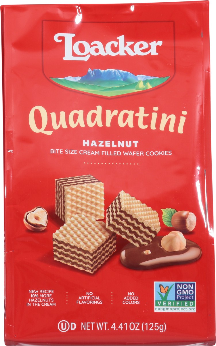 slide 3 of 9, Quadratini Hazelnut Wafer Cookies Bite Size 4.41 oz, 4.41 oz