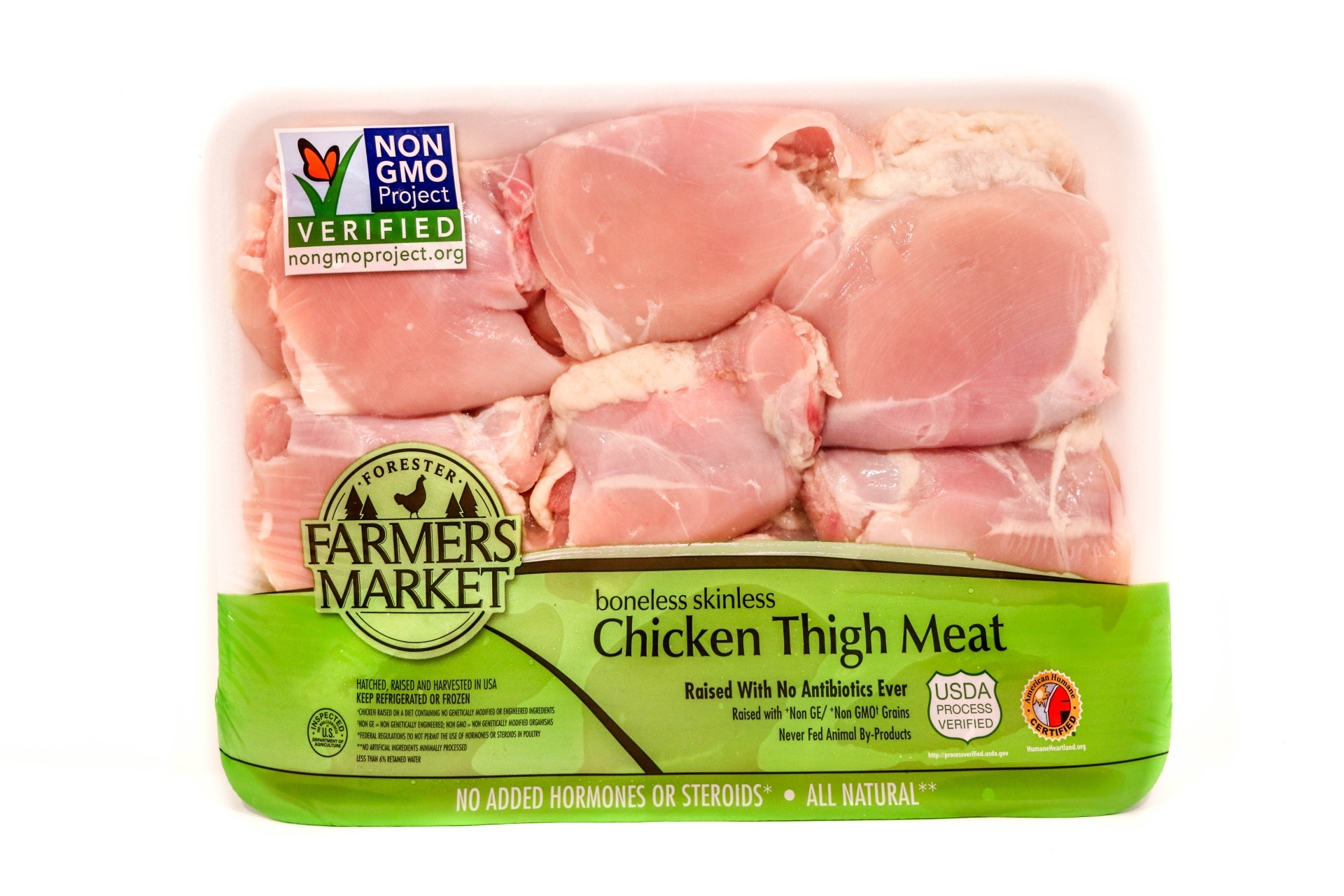 slide 1 of 1, Foster Farmers Market Boneless Skinless Chicken Thigh Meat, per lb
