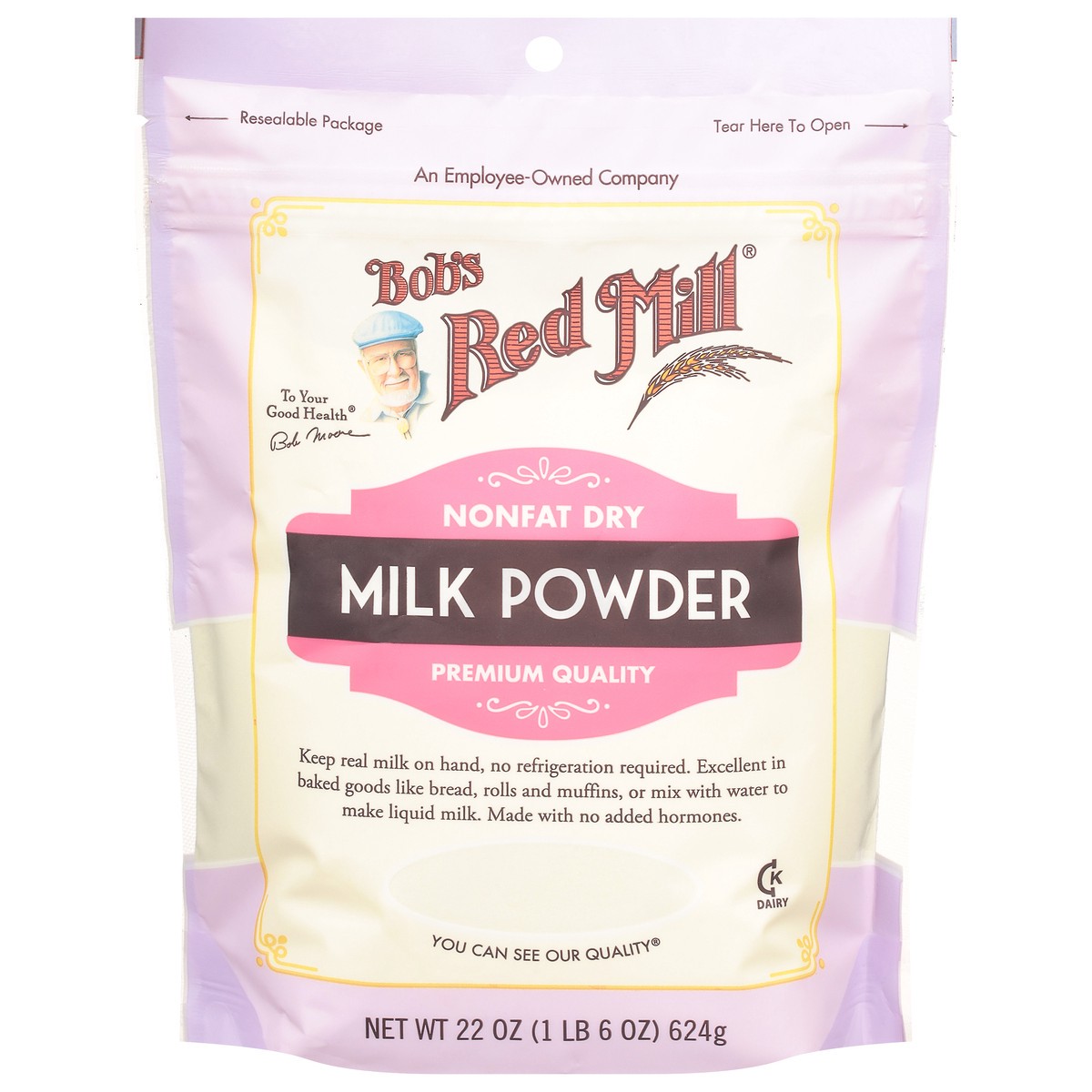 slide 1 of 9, Bob's Red Mill Premium Quality Nonfat Dry Milk Powder 22 oz, 22 oz